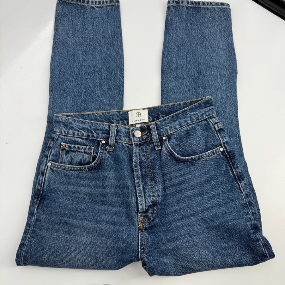 Anine Bing Sonya High-Rise Straight Leg Jeans - Size 27 - Picture 4 of 15